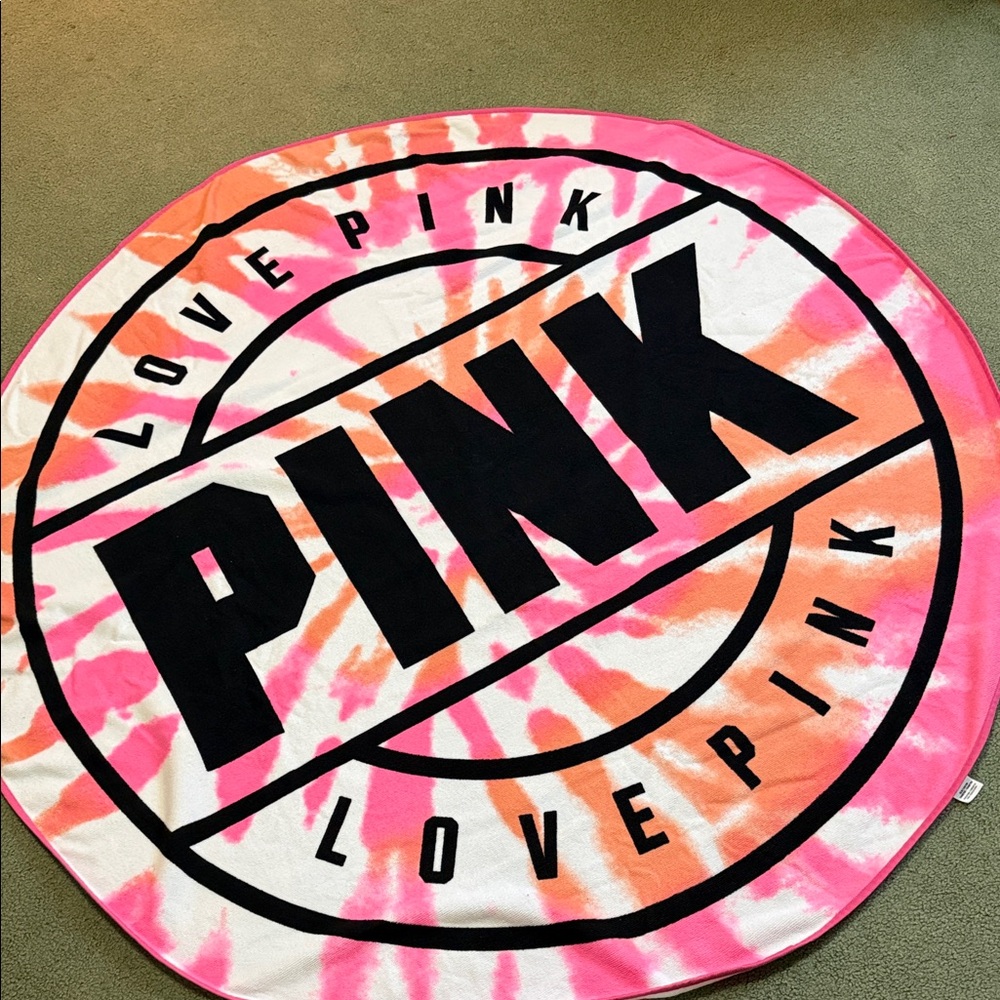 Pink Victoria’s Secret Tie-Dye Round Beach Towel